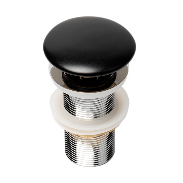 Alfi Brand ALFI brand AB8055-BM Black Matte Ceramic Mushroom Top Pop Up Drain for Sinks without Overflow AB8055-BM - main